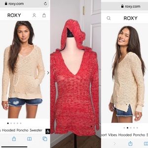 Roxy • hooded poncho • Coral